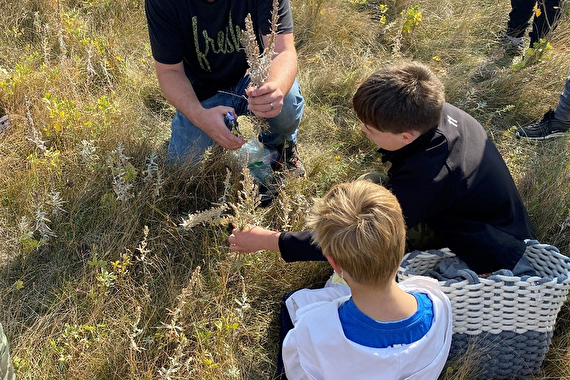 Youth learning about sage