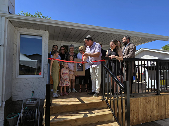 Group ribbon cutting